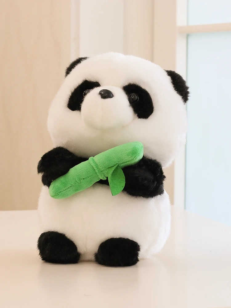 

fat soft plush panda toy stuffed cartoon panda with bamboo doll kids' birthday gift about 24cm b2998