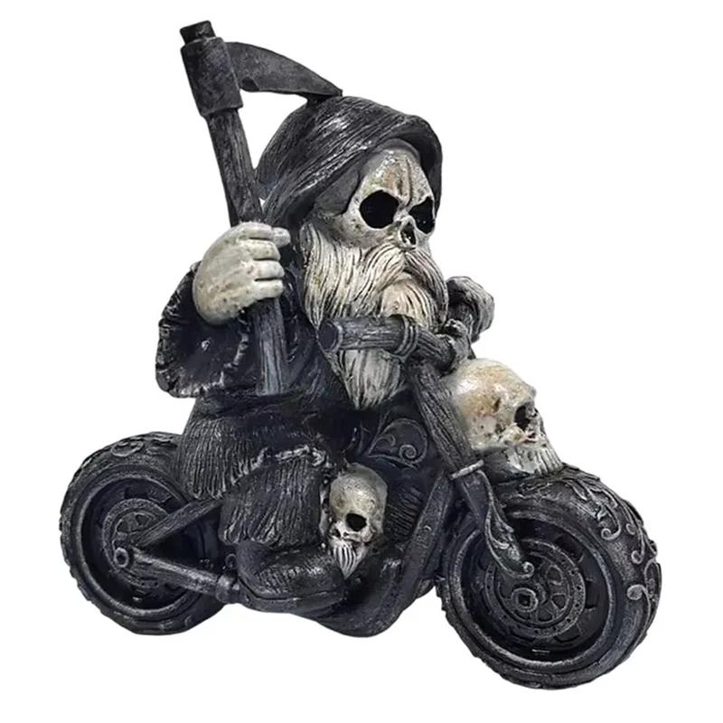 MOPHE-Desktop Skeleton Figurine Reaper Statue Decorative For Themed Bars Halloween Dining Table Bedroom Windows Bedside