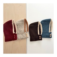 Kids Girls Boys Knitted Balaclava Hat with Neck Warmer Color Block Raf Hat Warm Winter Beanie for Toddlers Children's Hat Girl