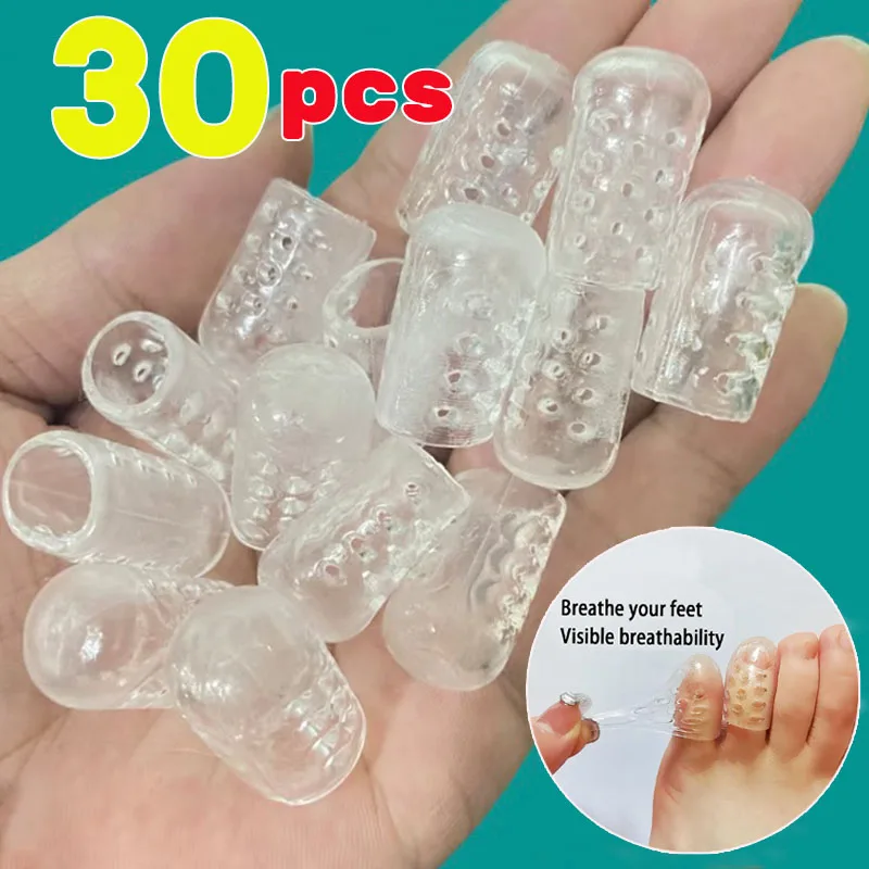 

5-30pcs Transparent Silicone Toe Protectors Breathable Anti-Friction Washable Foot Cares Prevents Blisters Elasticity Toe Covers