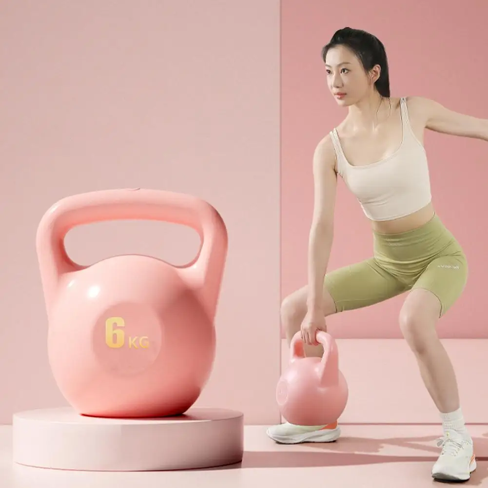 2-8KG Kettlebell Kettle Dumbbell Pink Soft Kettle Home Ladies Deep Squat Strength Trainer Yoga Butt Exercise Tools