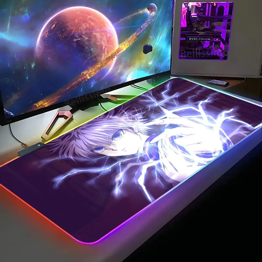 

Hunter X Hunter Mouse Pad XXL RGB Gaming Mouse Pad HD Gamer Large LED Light MousePads PC Carpet With Backlit