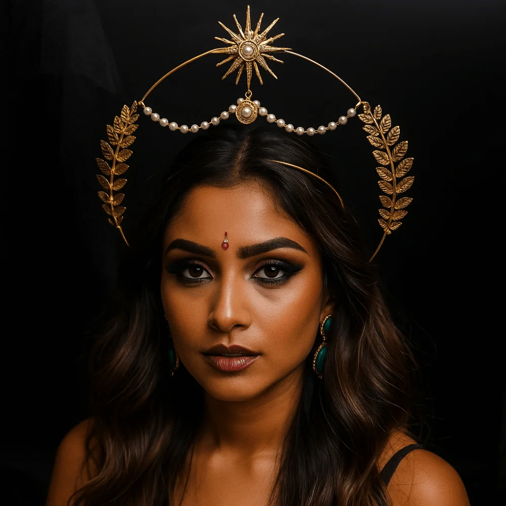 

Fashion Sun God Halo Headband Star Pearl COSPLAY Hair Hoop Fashion Show Hair Accessories Gold Baroque Crown Hair Accessories