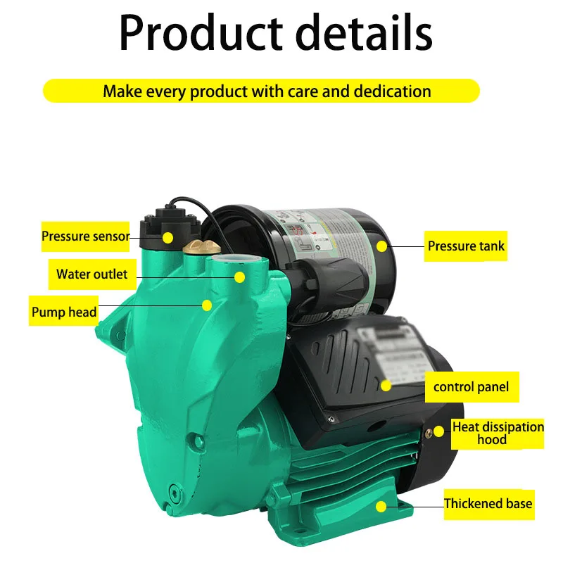 Household fully automatic silent booster pump Wzb, water pipe water pump, self suction pump, water heater booster