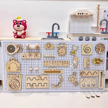 Planche occupée bricolage horloge jouet bébé sensoriel Montessori jouets sensoriels Busyboard cognitif activité conseil accessoires partie pour les enfants