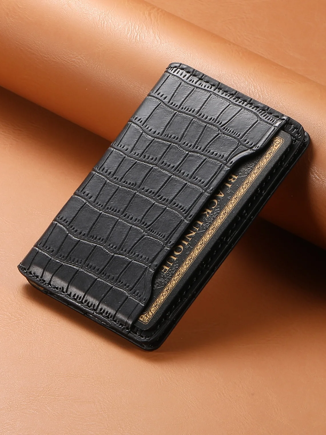 Applicable To Apple Samsung Huawei Back Sticker Card Bag Crocodile Pattern IPhone17 16 15 Mobile Phone Holder Card Bag