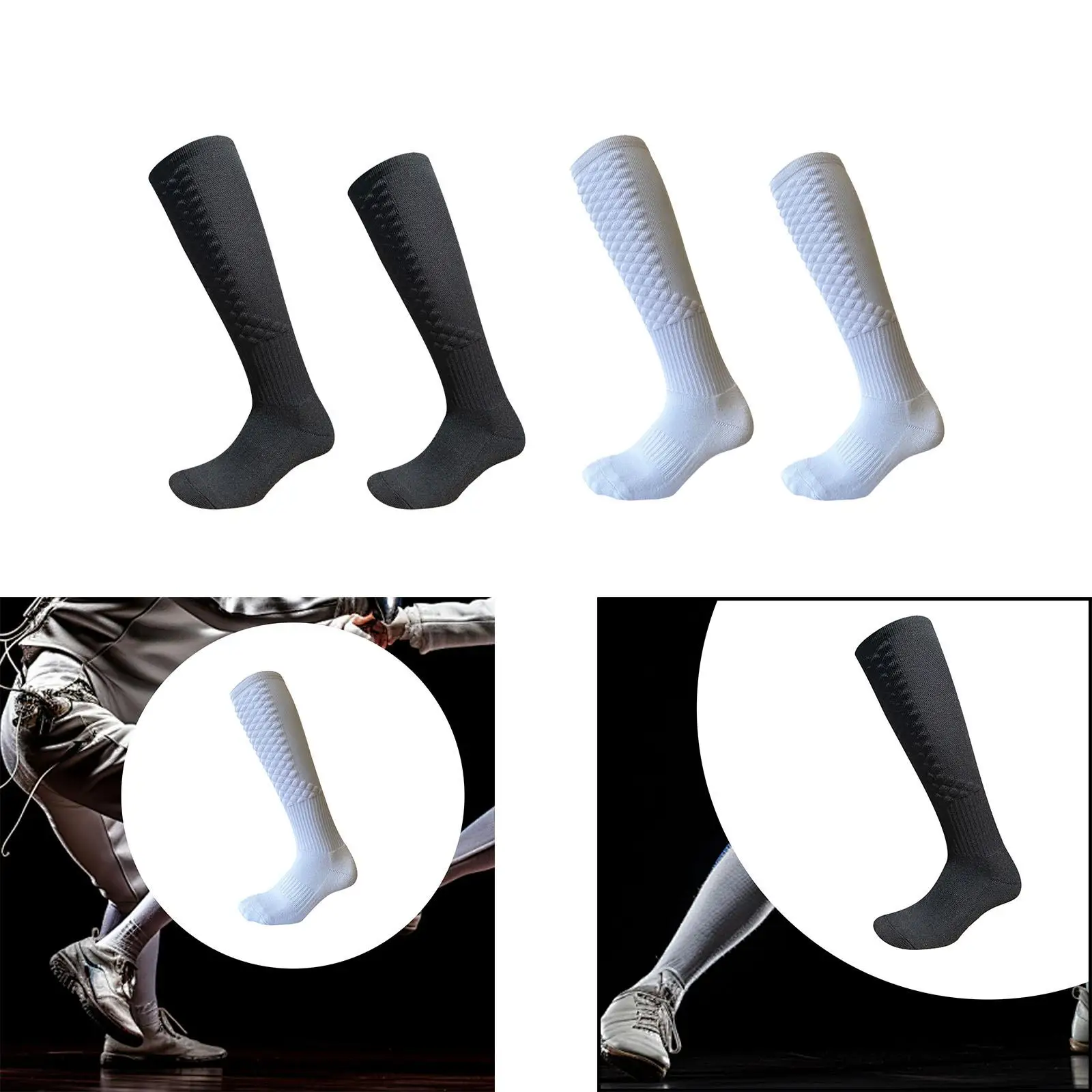 Fencing Socks Breathable Absorb Sweat Comfortable for Epee Sabre and Foil