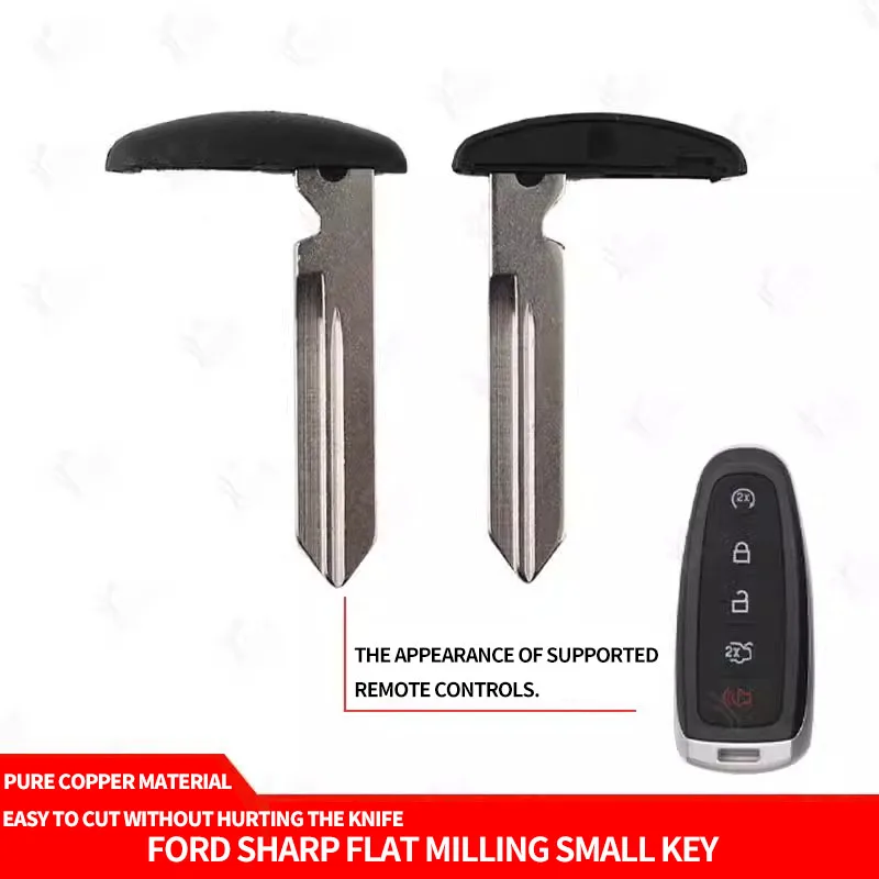 

for Ford Sharp Edge Flat Milling Smart Card Small Key Sharp Edge External Teeth Right Slot Emergency Mechanical Small Key