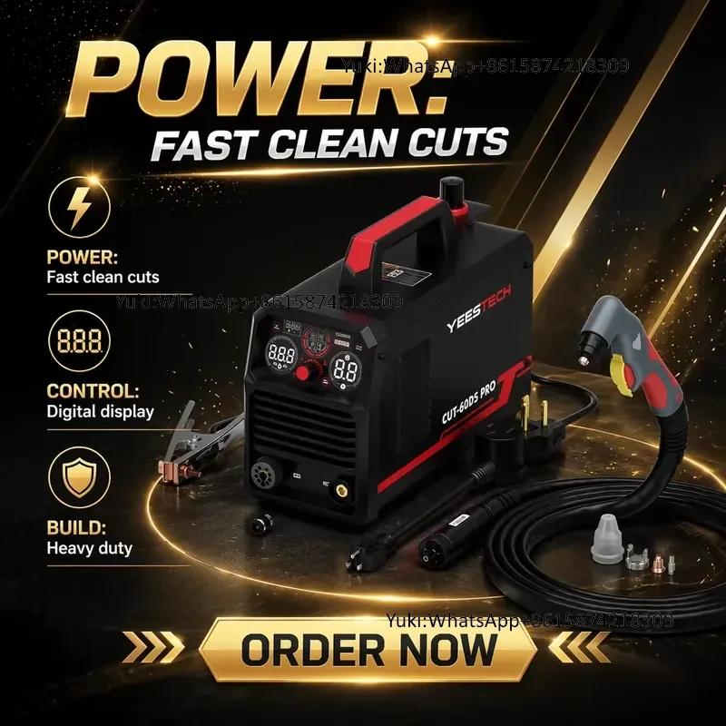 YEESTECH Plasma Cutter 60Amp Non-High Frequency Non-Touch Pilot Arc Digital Display DC Inverter 110/220V Dual Voltage