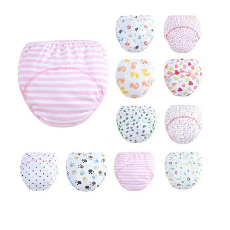 

4PC Toilet Potty Kid Training Pee Boy Underwear Girl Baby Cloth Diaper Breathable LABS Pants 90/100