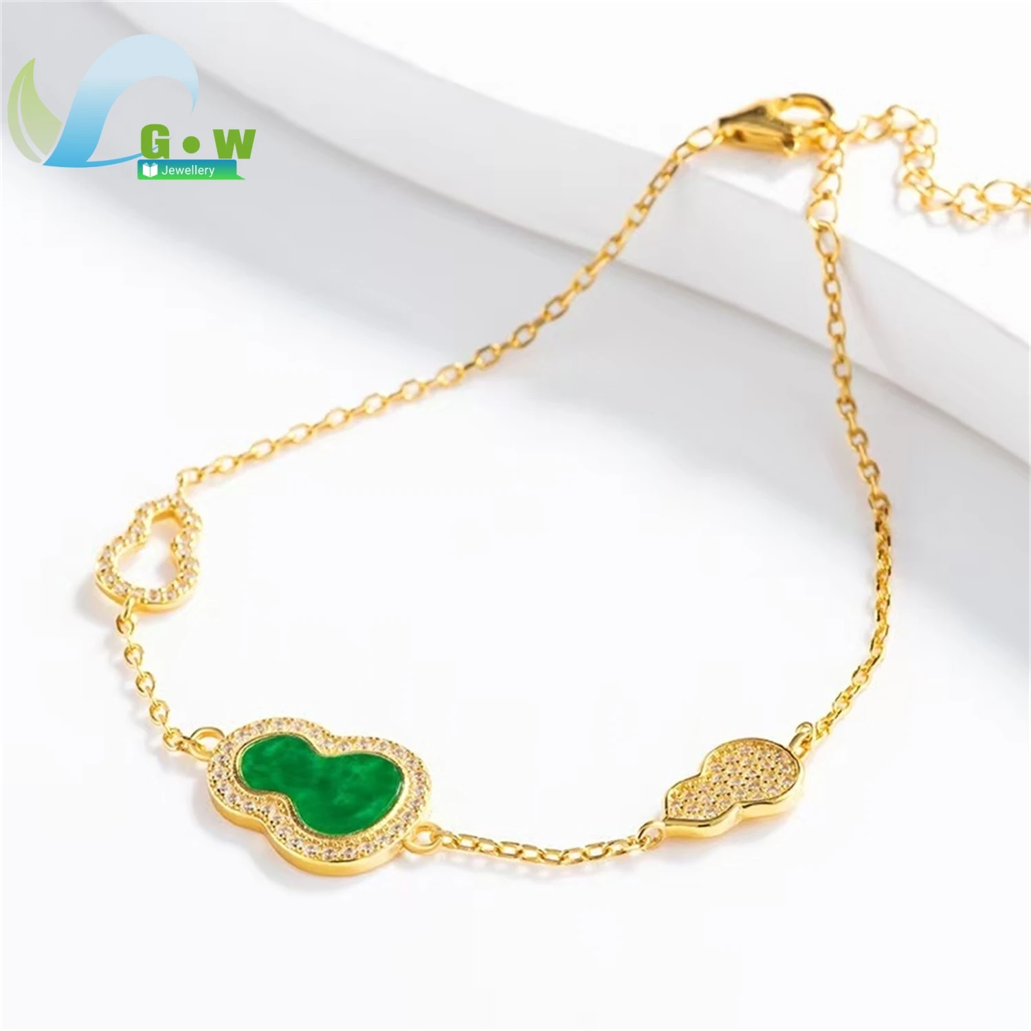 Natural Grade A Jadeite Flower Green Ice Type Gourd Bracelet Women High End Gemstone Wristband Fashion Jewelry Charm Gift