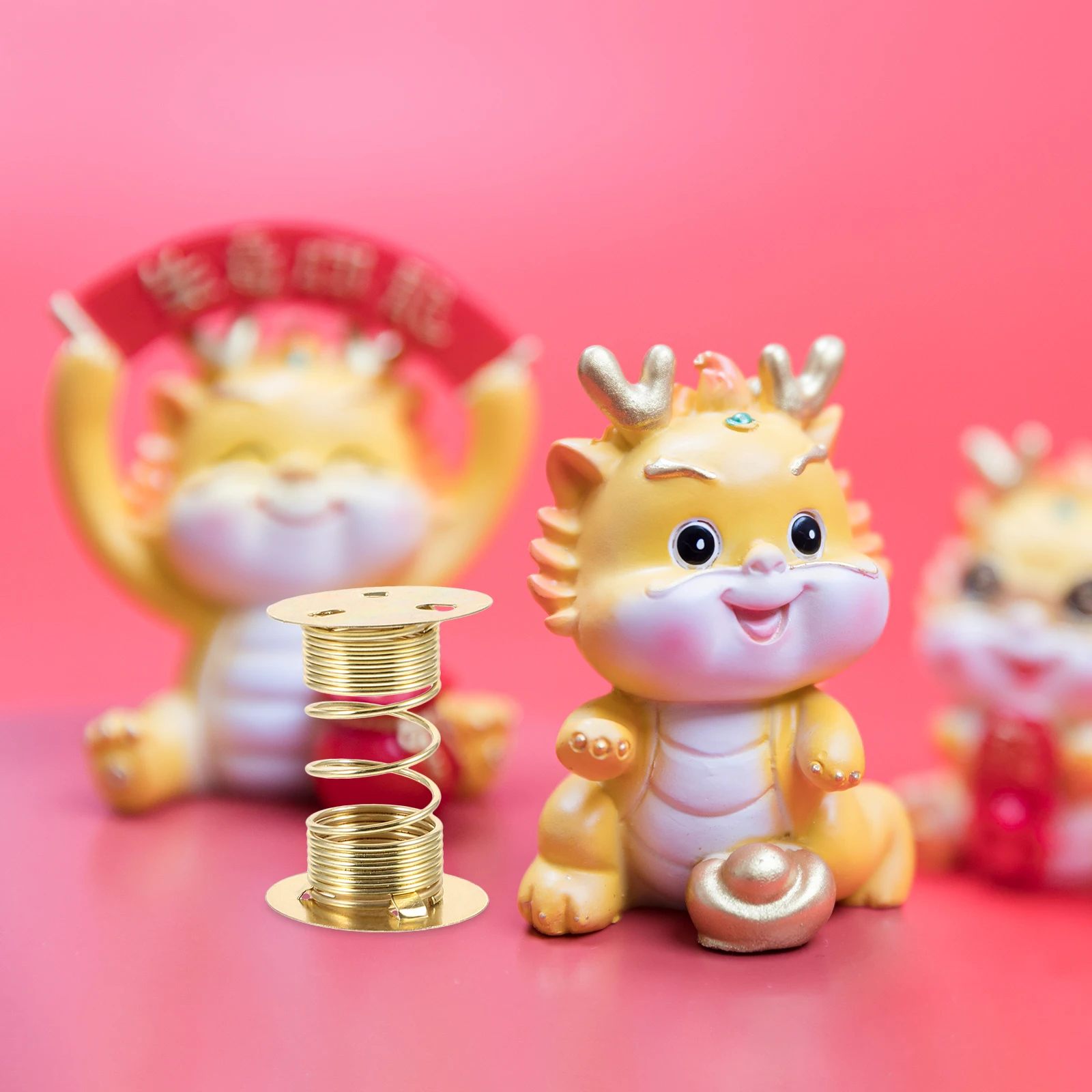 

10 Pcs Polymer Clay Spring Base Car Dashboard Metal Swing Head Toy Replacement Accessories