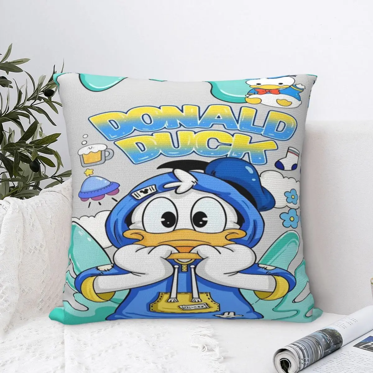 Decorative Pillowcase Donald Duck Merchandise Home Throw Pillow Case Cover Square Multi Size Dropshipping