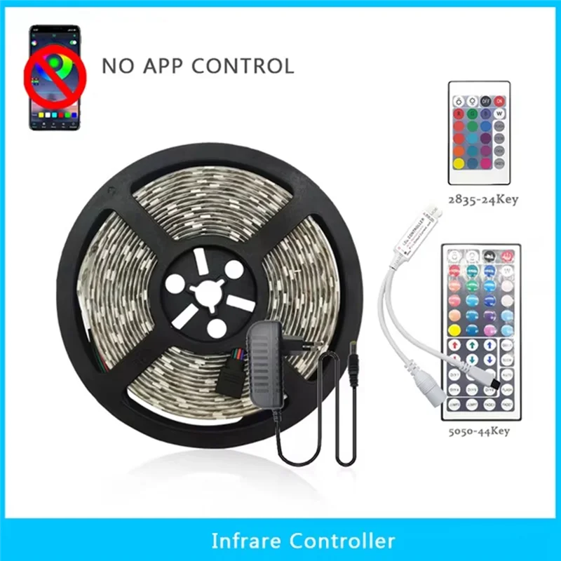 AC88-5050 Elastyczna taśma RGB 5M Wstążka Luces Oświetlenie Led DIY Zmieniający kolor pokój Deco Wtyczka amerykańska