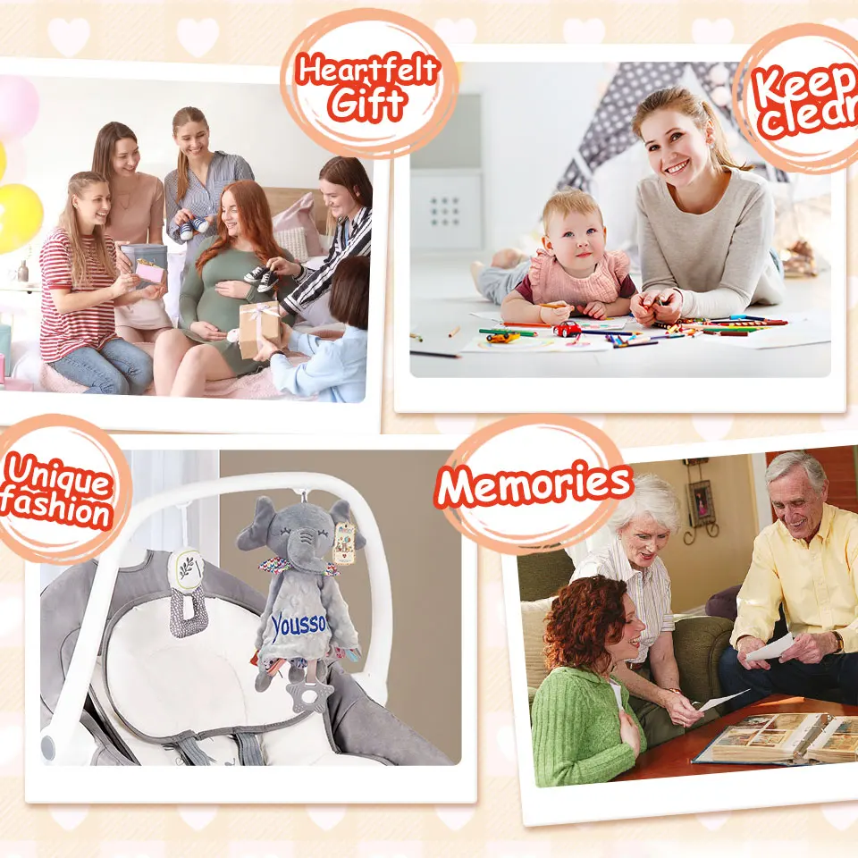 Anpassbare Baby Name Plüsch Tröster Decke Gefüllte Schlafpuppe Kinder Mode Schlafspielzeug Beruhigendes Handtuch Geschenk für Neugeborene – Detail 4