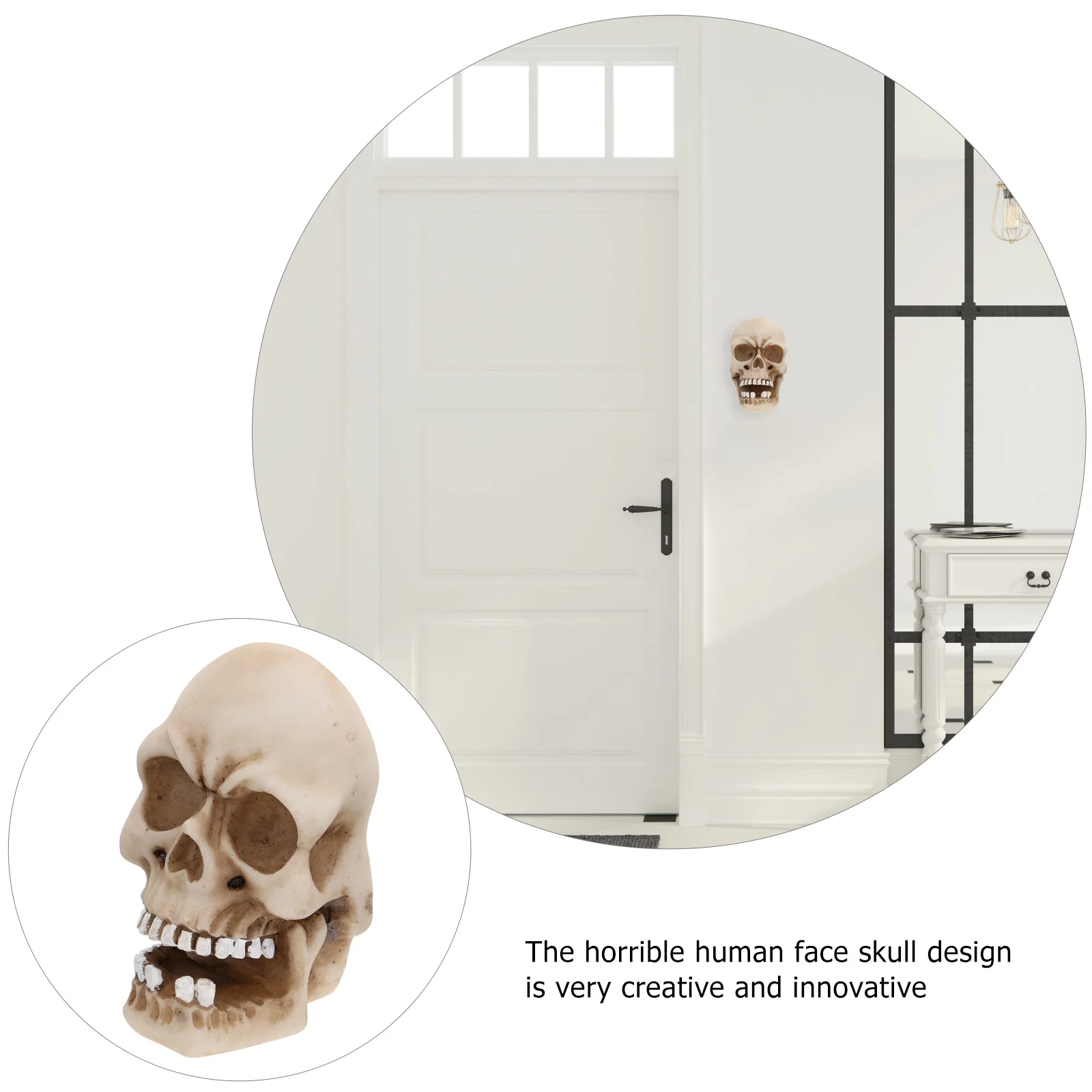 

2pcs Resin Skull Cable Organizer Key Storage Lock Box Wall Mounted Winder For Usb Charging Cables Portable Cord Holder Data Line