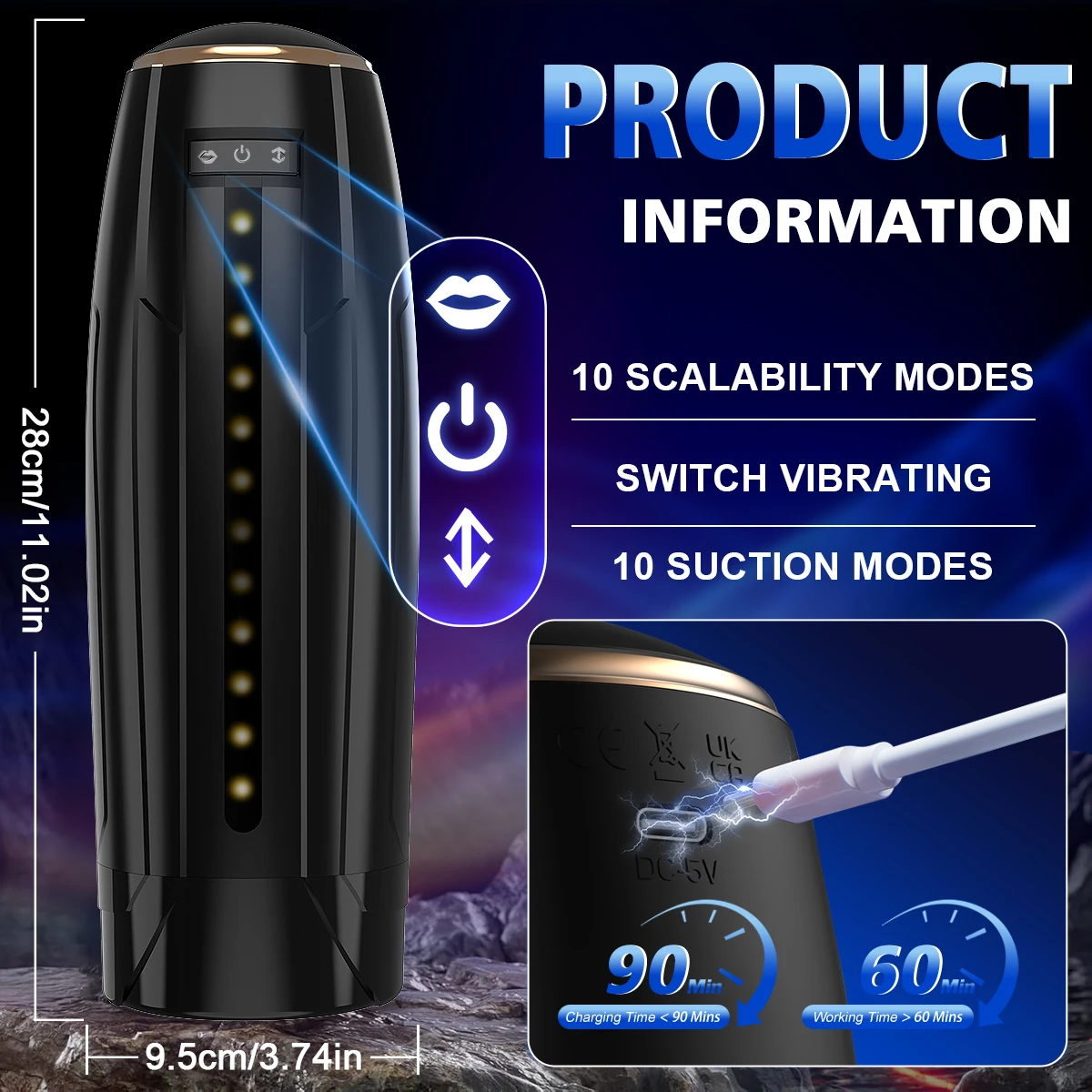 Automatic Telescopic Sucking Masturbator 3 IN 1 Mode Male Sex Toy 10 Thrusting Sucking Vibrating Blowjob Pocket Pussy Adult Toys view 6
