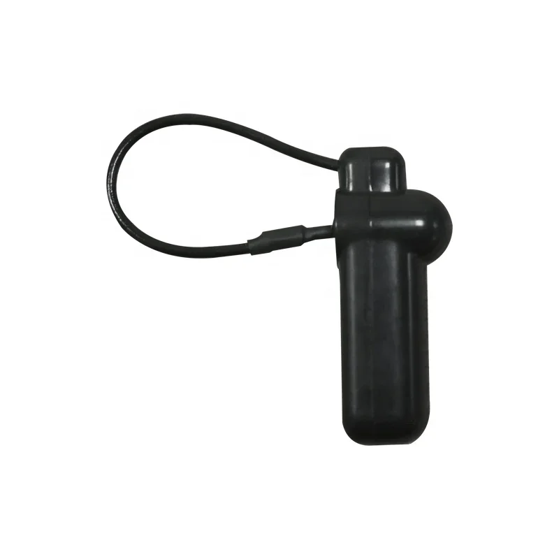 100 pcs Security Tag with steel wire lanyard for Clothing, Black ABS material reusable RF 8.2 MHz EAS hard tag for store