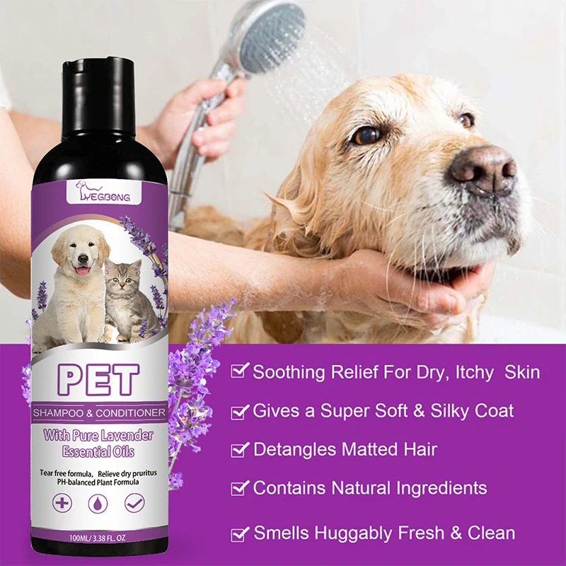 100ml Pet Shampoo Pet Bath Relieve Skin Itching Smooth Hair Without Tangling Shampoo Rough Knotted Hair Dry And Itchy Skin