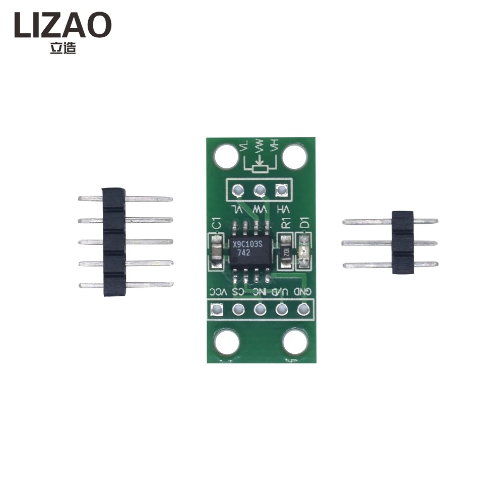 LIZAO X9C103S Digital Potentiometer Module, 10K 100-Tap Resistor, DC 3V-5V for Volume/LED Brightness Control