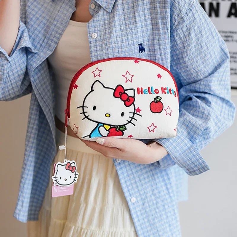 

Косметичка Hellokittys, модная портативная сумка для женщин, большая вместительная сумка с вышивкой, каваи, мультфильм