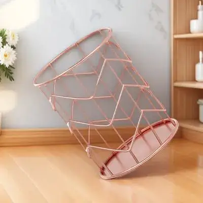 

1pc Iron Pen Holder Gold Plated Rust Resistant Desktop Organizer Makeup Brush Container Elegant Design Office Home Decor