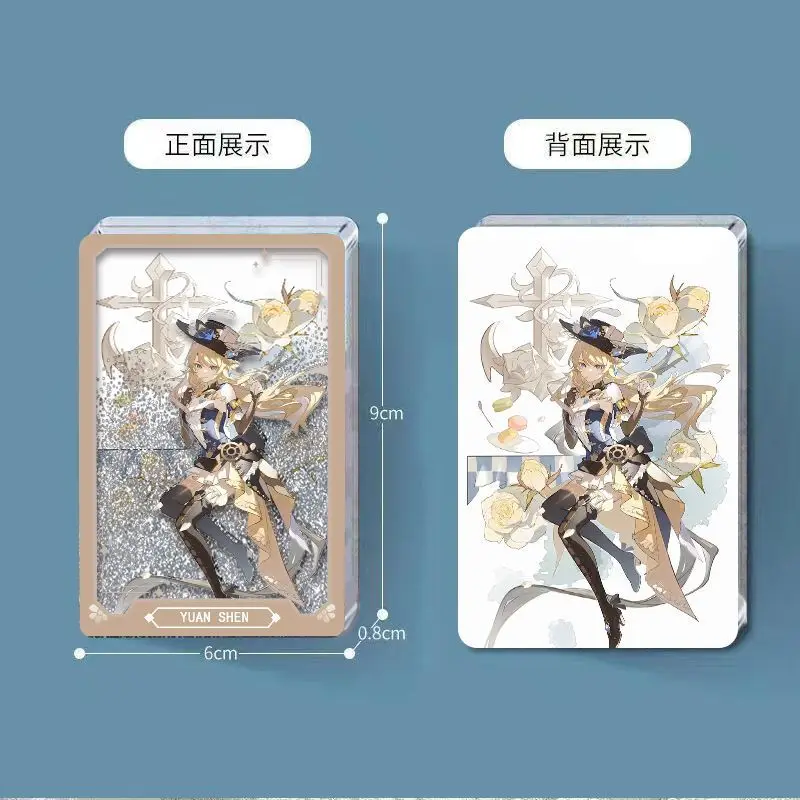 Genshin Impact Venti Navia Raiden Shogun Cartoon Badge Pin Brooch Acrylic Quicksand Mahjong Acrylic Ornaments Souvenir Fashion