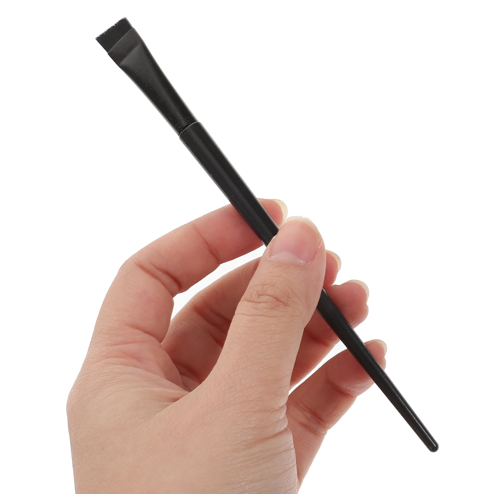 

12 Pcs Black Nylon Concealer Eyeliner Brush Set Fine Practical Shadow Eyeshadow Travel Small Size Lightweight Girls Gift