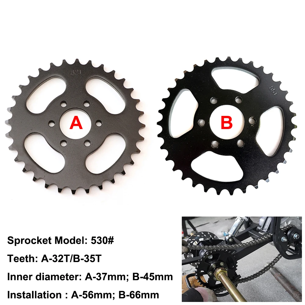 530 Chain 32T/35T Rear Sprocket Gear For Chinese GY6 150cc 200cc 250cc ATV Quad Go Kart UTV Buggy TaoTao SUNL