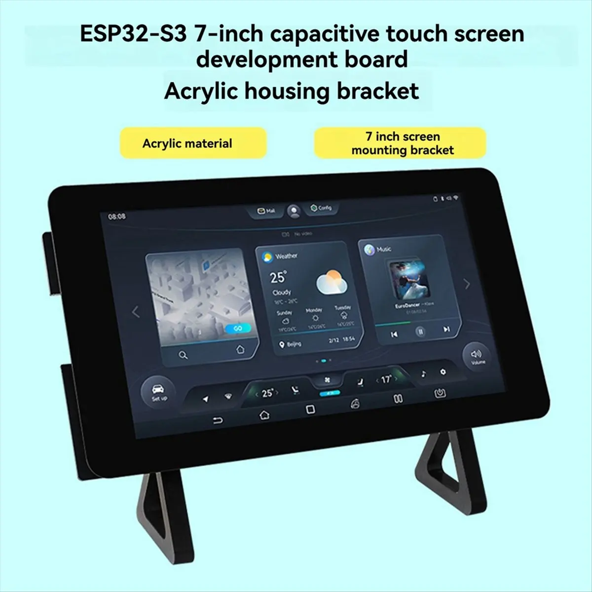 Acrylic Case for - Development Board 7 Inch Touch Display Housing Bracket Acrylic Holder for - Screen