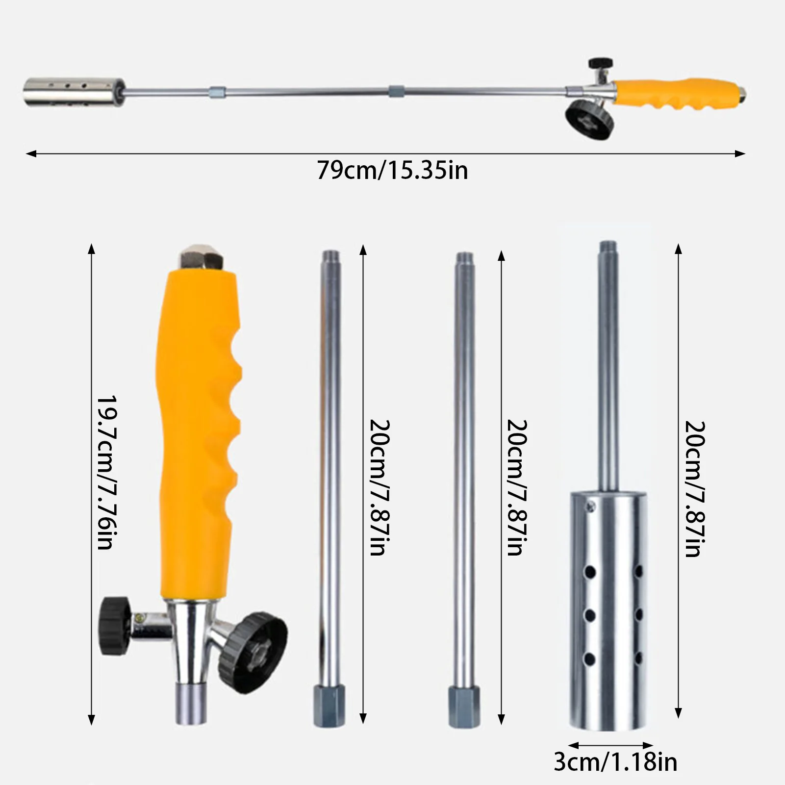 Long Arm  Weed Torches Easy to Use High Heat Output Flamethrower Lighter Suitable for Industrial Construction
