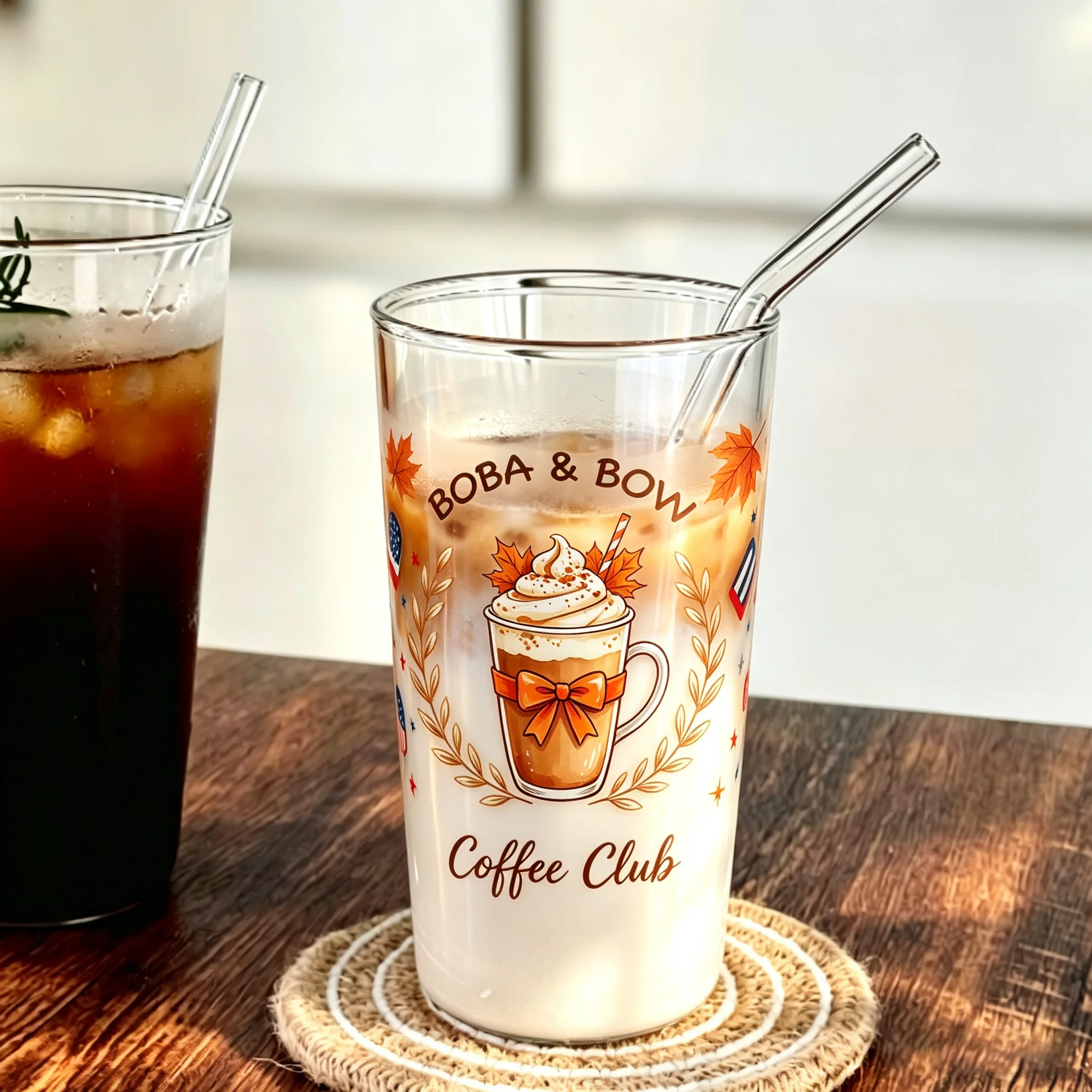 Fall Raccoon UV DTF Cup Wrap Pumpkin Maple Leaf Transfer Sticker Autumn DIY Decal for Glass Tumbler
