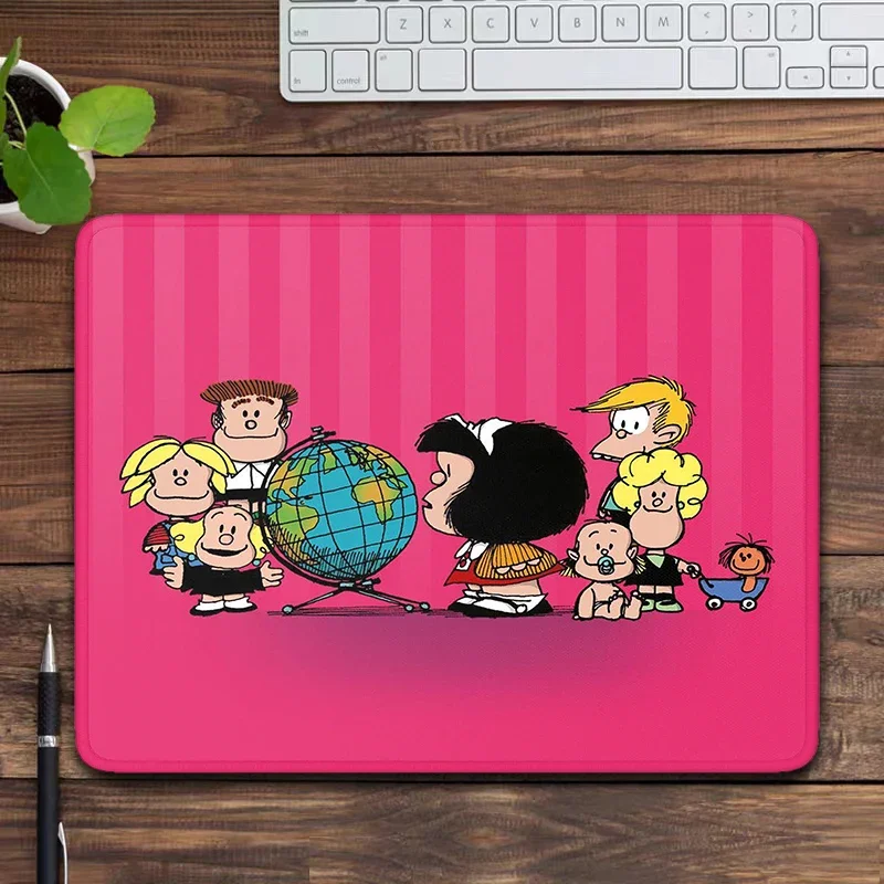 Anime Mouse Pad Mafalda Small Size Overlock Mousepad Cute Kawaii Gaming Accessories Mouse Mat Cartoon Computer Desk Mat