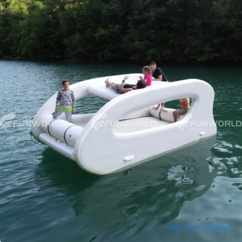 

ized Electric Pontoon Boat Inflatable Pvc Dwf Catamaran Boat for Water Sports