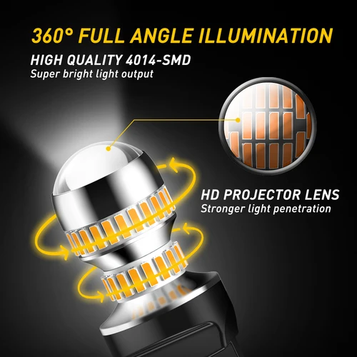 Imagen 2 del producto AUXITO 2 uds CANBUS 1156 BA15S 7443 luz de freno LED T20 W21/5W 7440 3157 3157 1157 bombilla freno trasero de coche luz de marcha atrás de estacionamiento