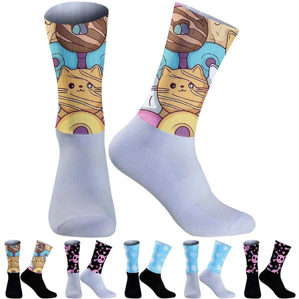 

2025 Compression Sports Socks Professional Socks New Cycling Bicycle Fleet Socks Non-slip Breathable Bike Socks