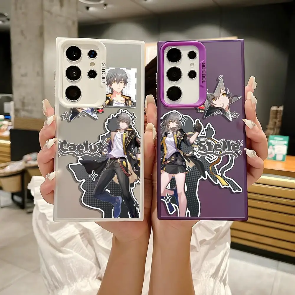 Honkai star rail Caelus stelle Cassa Del Telefono Per Samsung Galaxy S25 Edge S24 S23 S22 S21 S20 Ultra Fonda Del Silicone Argento Cassa Del Telefono