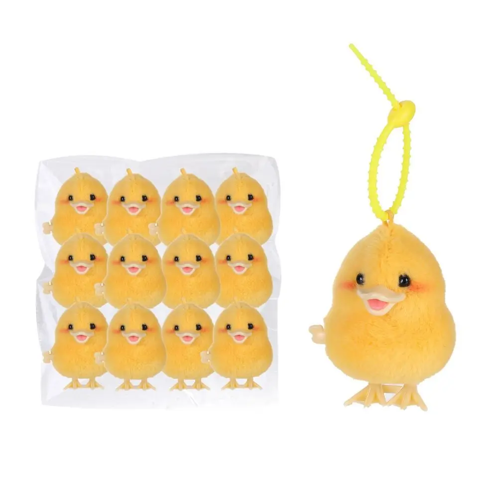 Lifelike Duck Wind Up Jumping Toy Plush Walking Clockwork Spring Chicken Toy Interative Cute Guide Baby Crawling Toy Cat Toy