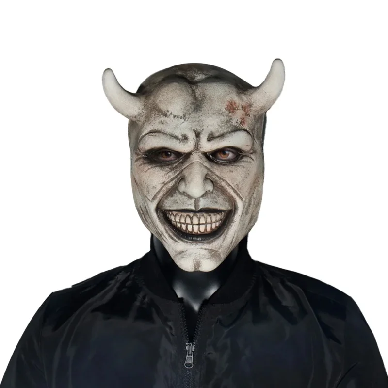 Horror das schwarze Telefon der Grabber böse Horn Maske Cosplay beängstigend halbes Gesicht Latex Helm Halloween Karneval Party Kostüm Requisiten