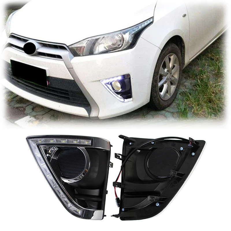 

Gobison Hot Sales Daylight Fog Lamp LED DRL Driving Daytime Running Light for Toyota Yaris L 2013 2014 2015 Fog Light