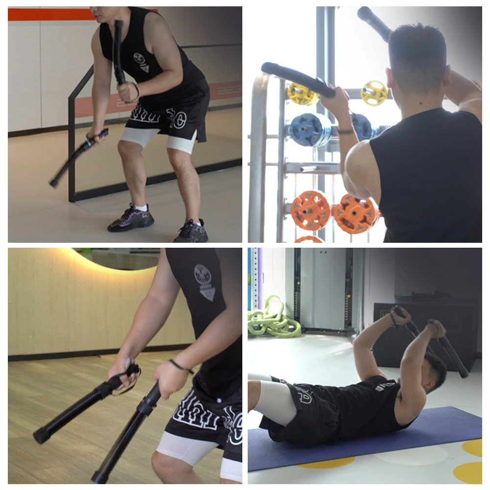 

2Pcs Professional Workout Rope Rod Non-Slip Portable Battle Rope Rod Workout Exercise Rope for Gym Training