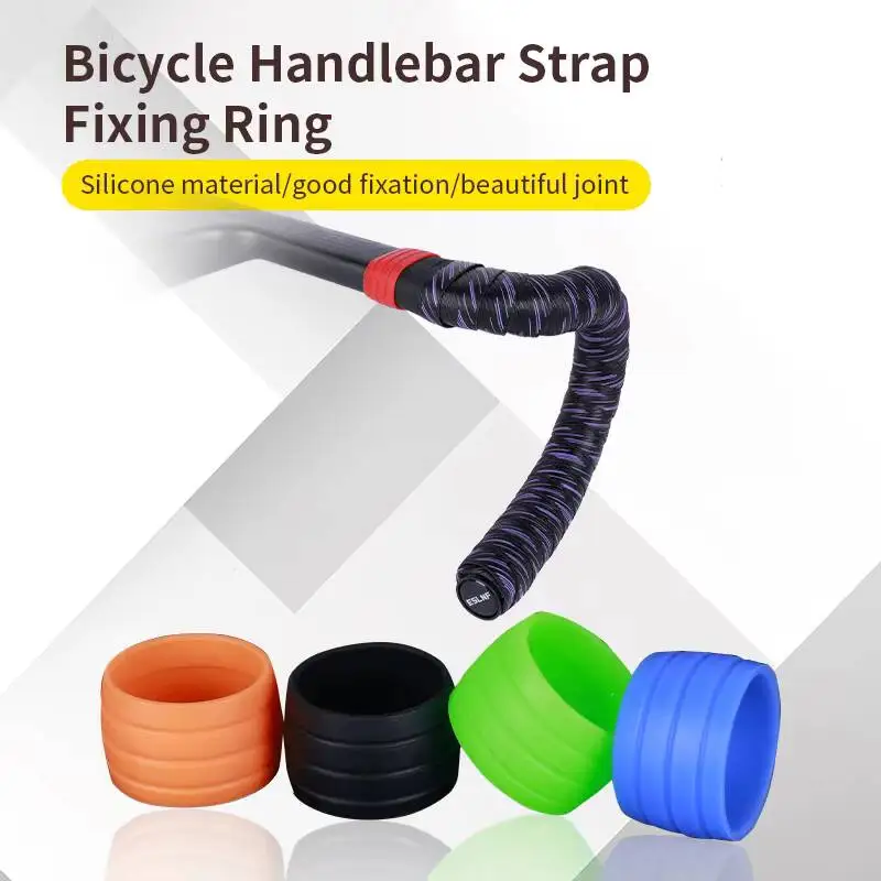 ESLNF Road Bicycle Handlebar Strap Tape Fixing Silicone Anti-Slip Rubber Sleeve Loops High Elastic Handlebar Tape Fixed Ring