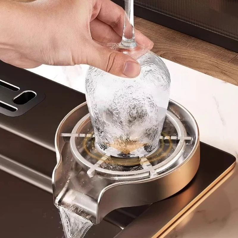 304 Stainless Steel High Pressure Cup Washer Automatic Cleaning Cup for Kitchen Sink/Coffee Shops Efficient Dishwashing Solution