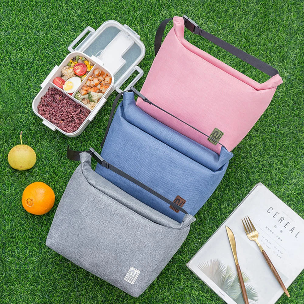 Women Portable Lunch Bag Dinner Container School Food Storage Bags Thermal Insulated Lunch Box Tote Cooler Handbag Bento Pouch