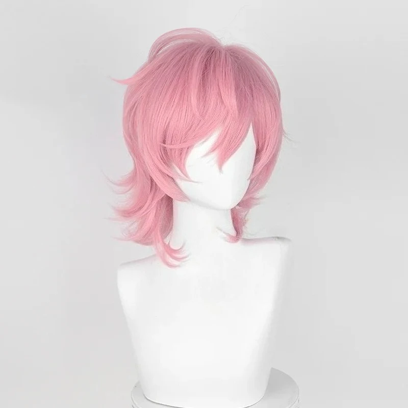 Anime Demi-Human Yuri Character Cosplay Wig - Short Pink Curls Heat-Resistant Synthetic Fiber Party Performance Wig - view 4