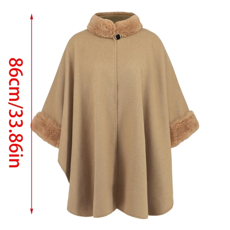 Ponchos femininos vintage com pelúcia para cardigã solto para estação