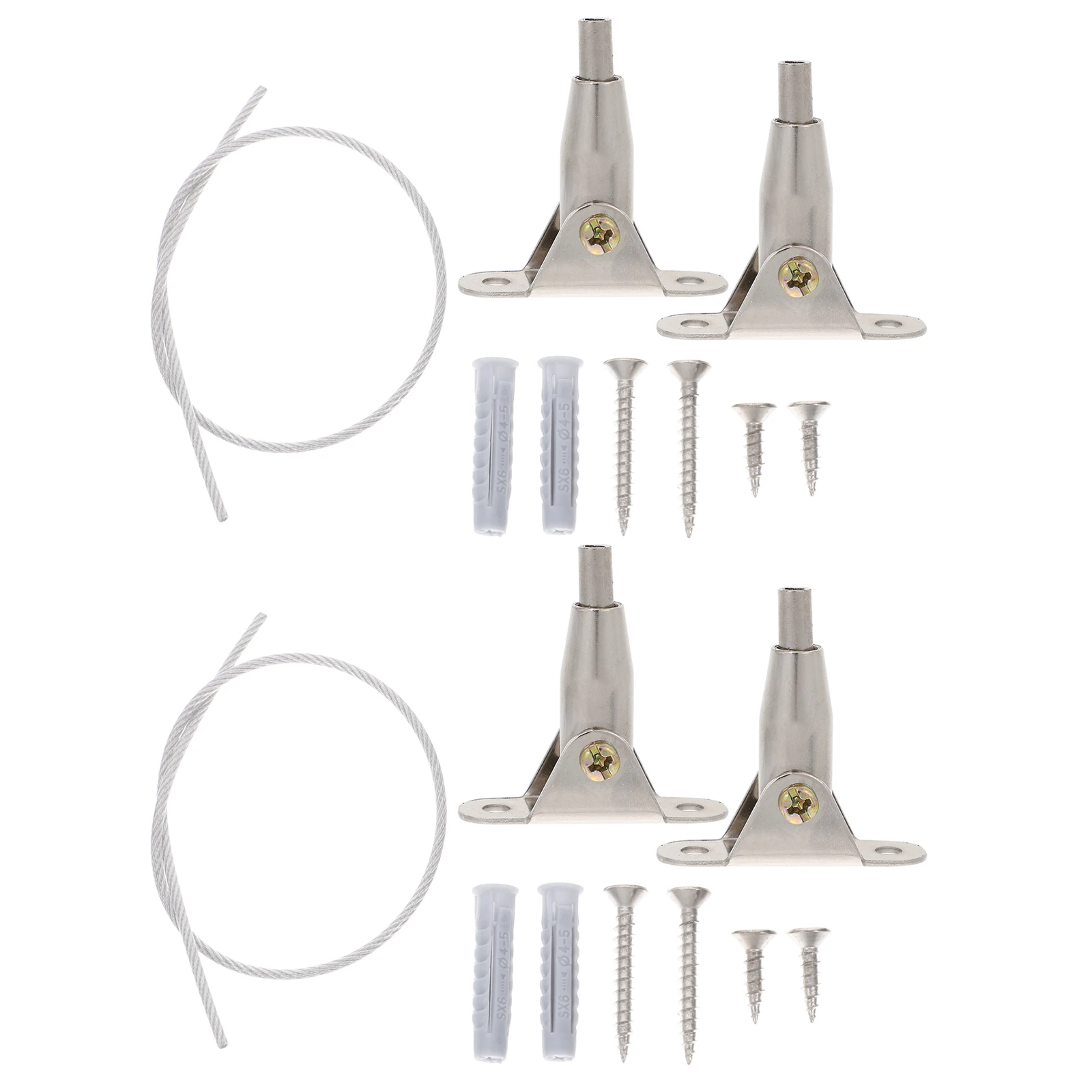 

2 Sets Anti Tip Furniture Wall Anchors for Baby Proofing Safe Stainless Steel Bookcase Cabinet Straps Metal Fixings