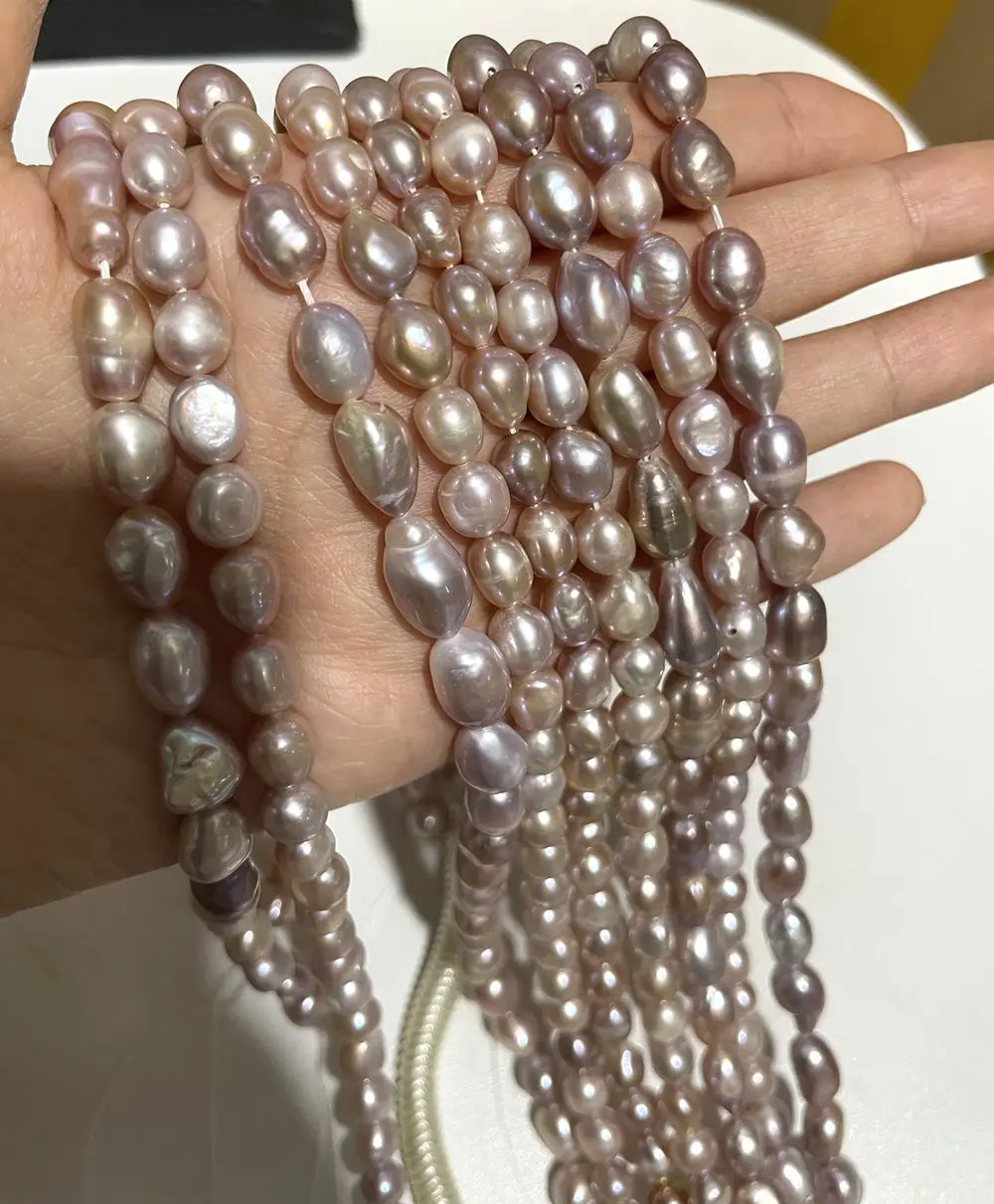 Real Natural 9mm Purple Pearl Fashion Jewelry Lavender Baroque Freshwater Pearl Choker Necklace for Woman Girl Gift