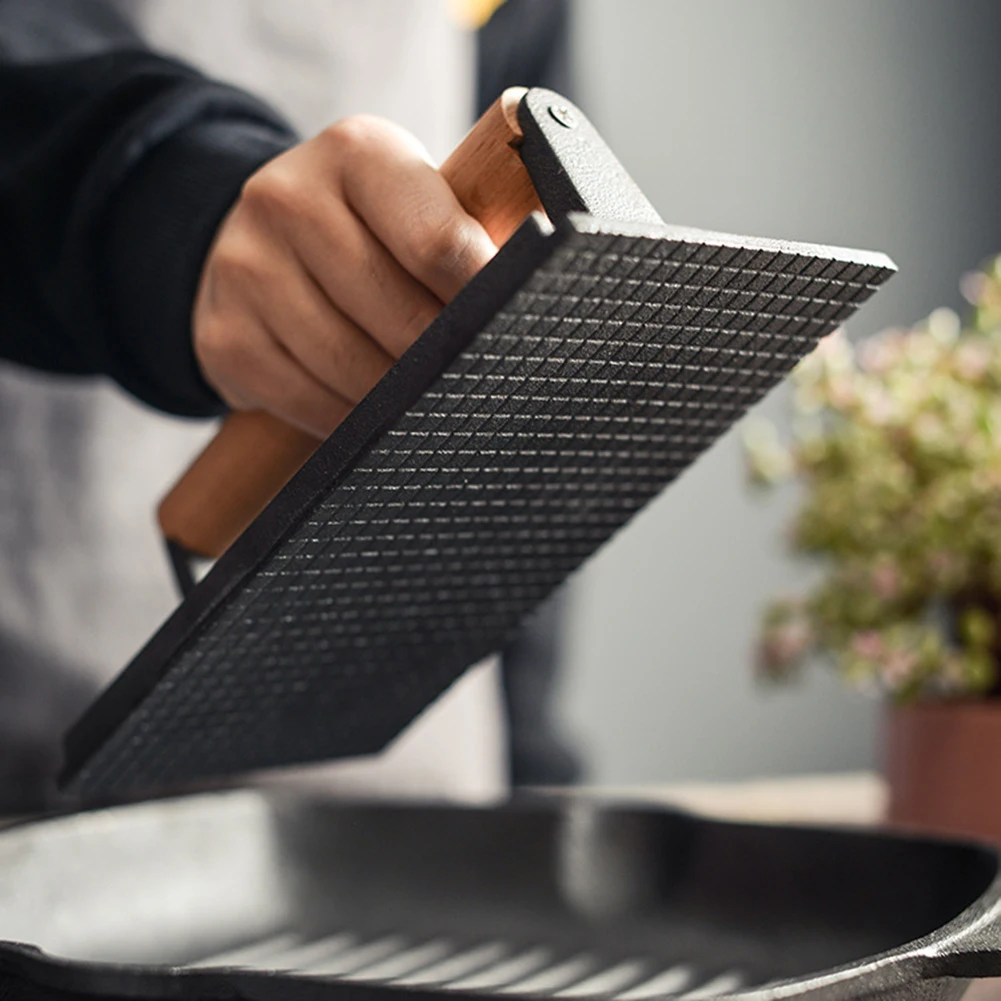 

Universal Rectangular Meat Press Heavy-Duty Steak Burger Press With Handle BBQ Cooking Tool High Temperature Resistance