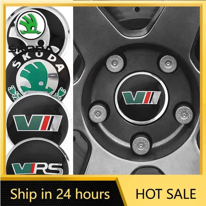 

2026 Hot For SKODA Car Wheel Rims Hub Center Cover Decals Stickers Accessories For Skoda Octavia Rapid Kodiaq Karoq Fabia Kamiq